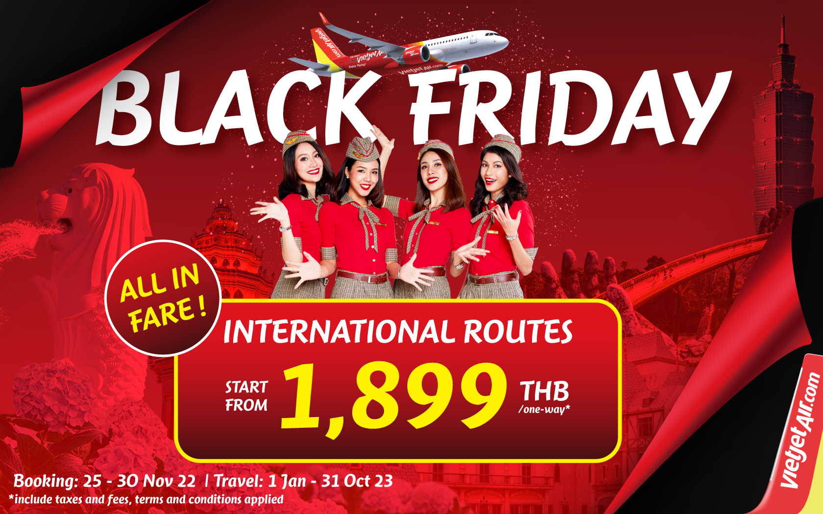 Black Friday Deal! [Buy 3 Get 1 Free] Thai VietJet Air Flight Voucher for  Domestic Route - Klook United States